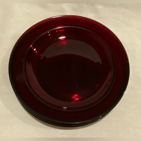 Vintage 4 glass plate set - ruby red colored. Great for 
Christmas table setting - Picture 3 of 6